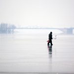 winter lake fishing