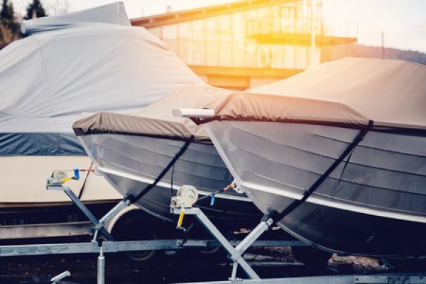 boats put away for storage for the winter